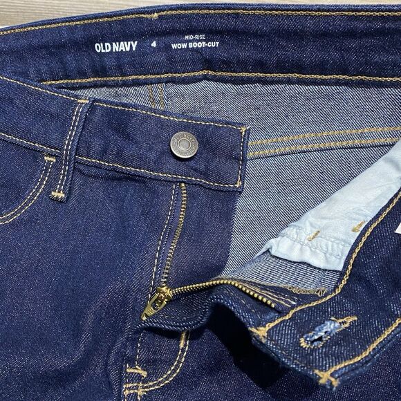 Old Navy Mid-Rise WOW Bootcut Jeans Size 4 W27 L31 Dark Wash Stretch NWT - Picture 4 of 7